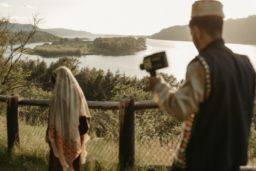 Nostalgic, vintage, documentary engagement photos during sunset near Portland Oregon