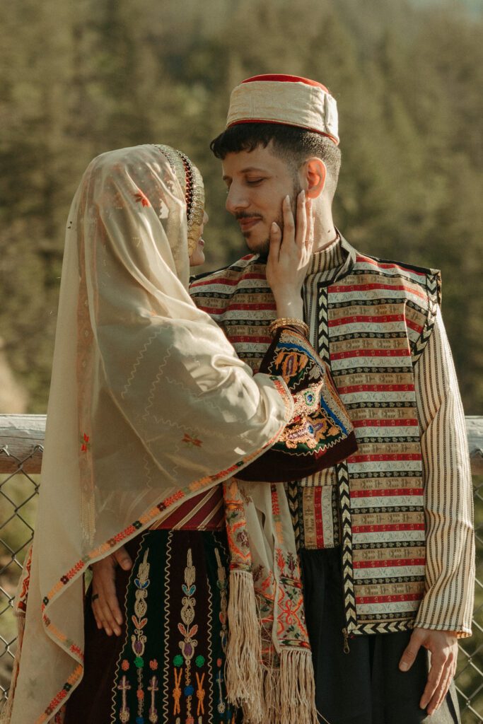 Outdoor engagement photos for Palestinian and Syrian couple during sunset in the Columbia River Gorge Oregon